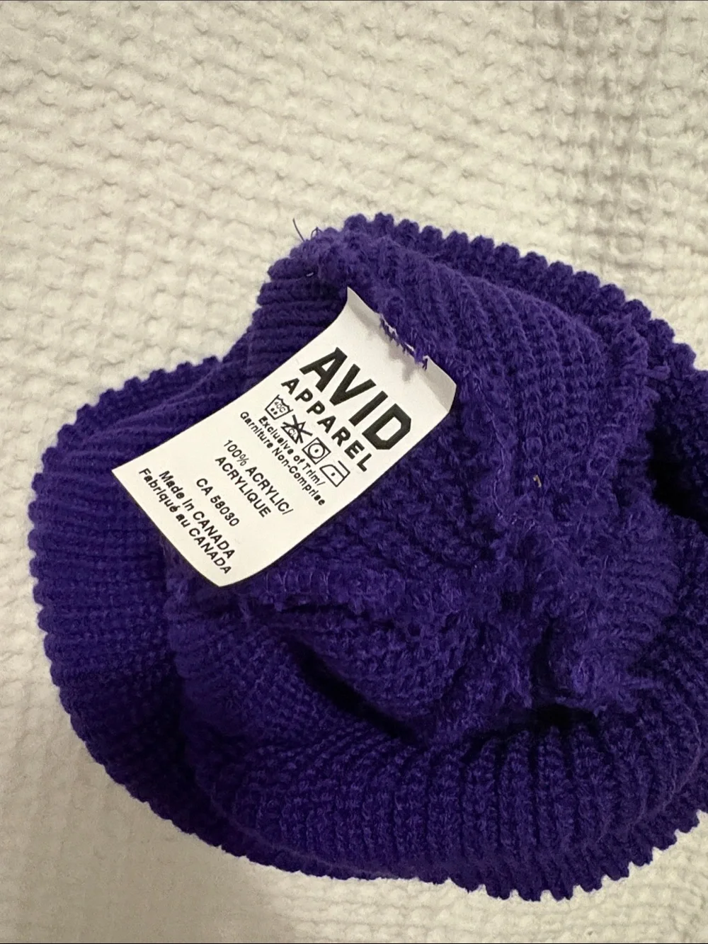 Retro Kid x Big Comfy Couch Purple Knit Beanie with Moon Patches